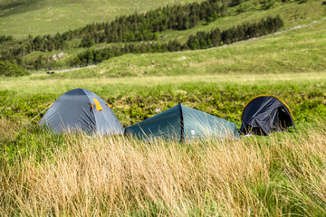 Wild camping in the wildernis of Glen Etive, Scotland