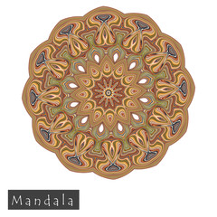 Made of thin lines detailed mandala.
