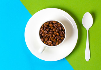 coffee white cup art background blue green
