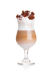 Coffe latte cup on the white background.