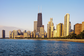 Fototapeta na wymiar Morning Chicago panorama
