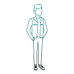 Young male student cartoon vector illustration graphic design