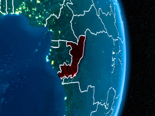 Congo in red at night