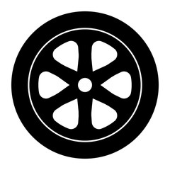 Car wheel. Simple vector icon.