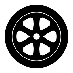 Car wheel. Simple vector icon.
