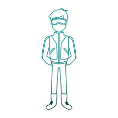 Man with winter clothes vector illustration graphic design