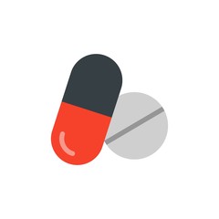 pills, medicine flat vector icon. Modern simple isolated sign. Pixel perfect vector  illustration for logo, website, mobile app and other designs