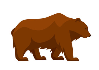 Obraz na płótnie Canvas Stylized illustration of bear. Woodland forest animal on white background