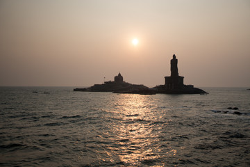 Sunrise above the sea Kanyakumari Comorin cape