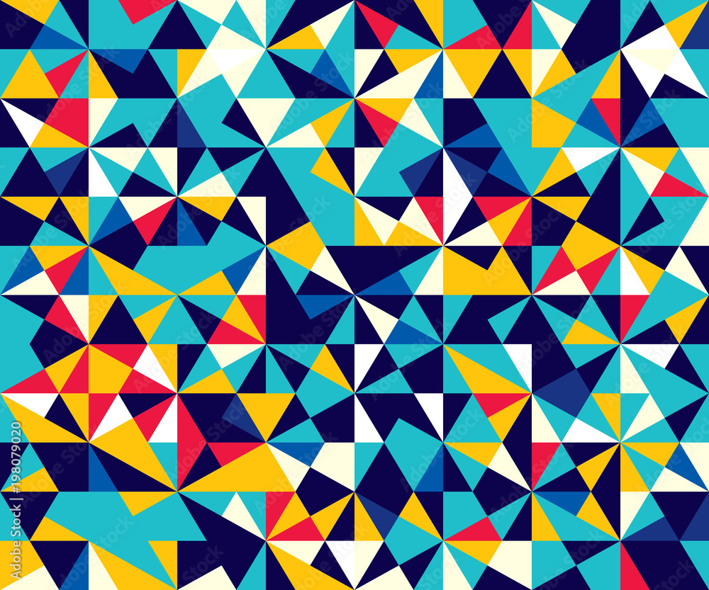 Poster abstract seamless pattern of triangles.