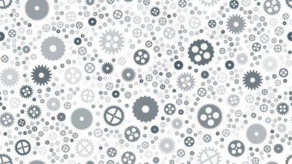 Geometrical engineering seamless pattern. Abstract gears background. Vector illustration