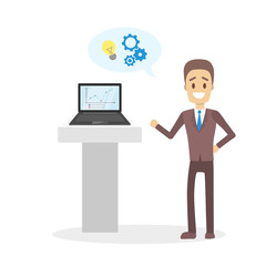 Business presentation man.