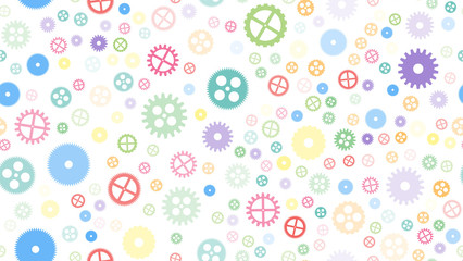 Geometrical engineering seamless pattern. Abstract gears background. Vector illustration