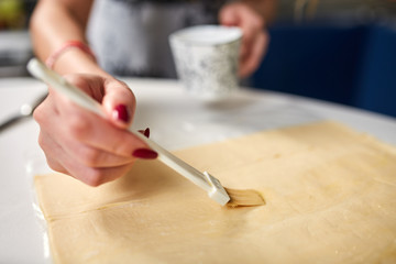 Woman preparing a pastry