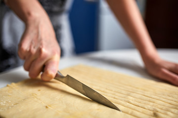 Woman preparing a pastry
