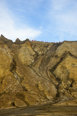 Passengers hiking in Antarctica.