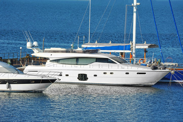 Fototapeta premium Motor yacht in jetty
