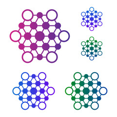 Data connect logo. Link hexagon logo.