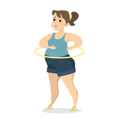 Fototapeta premium Fat woman exercising.