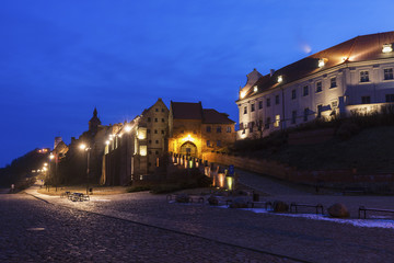 Water Gate in Grudziadz at night