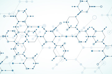 Abstract  technology hexagonal background. Connection structure.