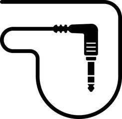 Audio Cable Icon, Plug Wire