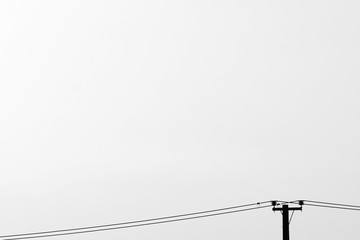 silhouette of electric pole - minimalism style