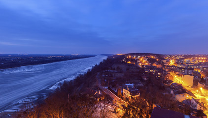 Ice floating on Vistula RIver in Grudziadz