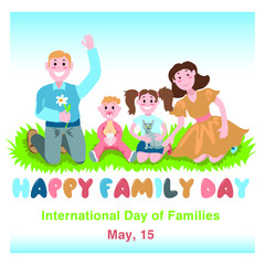 Fototapeta na wymiar Poster, banner or postcard to the International Day of the Family