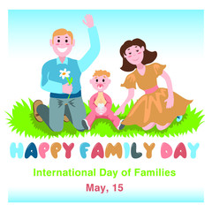 Poster, banner or postcard to the International Day of the Family