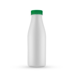  Plastic blank milk  bottle with green screw cap for dairy produ