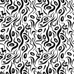 Black alga seamless pattern with natural watercolor illustrations of seaweed on the paper. Amazing for textile, wallpapers, greetings card, web, backgrounds, labels.