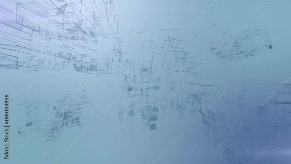 Poster Megastructures in space. The dark lines. Multicolored background. Depth of field. Place for text. Plexus cinematographic business medical background. Visualization of abstract forms of the plexus