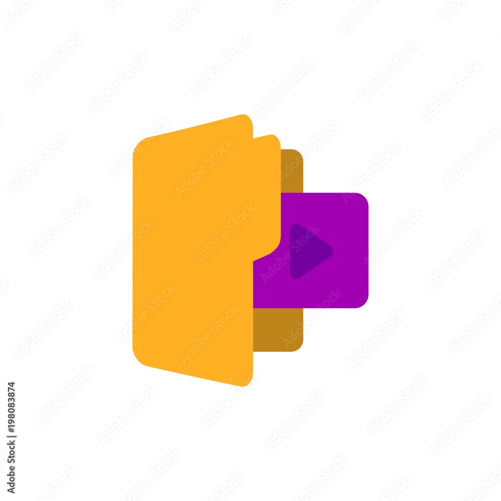 Poster media folder, multimedia folder flat vector icon. modern simple isolated sign. pixel perfect vector 