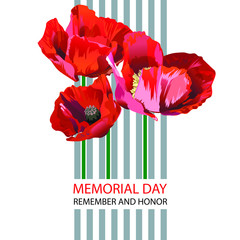 Postcard, poster or banner for the Memorial Day