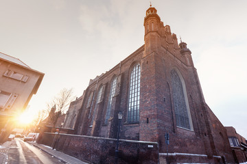 St. Joseph Church in Gdansk at sunset