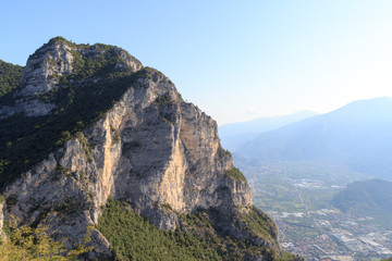 Fototapeta na wymiar Riva del Garda town panorama at Lake Garda and mountains, Italy