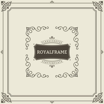 Vintage Ornament Greeting Card Vector Template. Retro Luxury Invitation, Royal Certificate. Flourishes frame. Vintage Background, Vintage Frame, Vintage Ornament, Ornaments Vector, Ornamental Frame