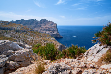 Fototapeta na wymiar Beautiful romantic views of the sea and mountains. Cap de formentor - coast of Mallorca, Spain - Europe.