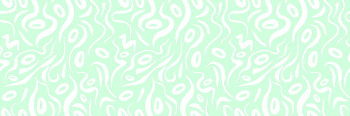 Green alga seamless pattern with natural watercolor illustrations of seaweed on the paper. Amazing for textile, wallpapers, greetings card, web, backgrounds, labels.