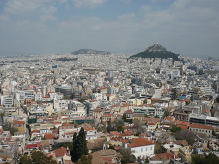 Blick von der Akropolis über Athen