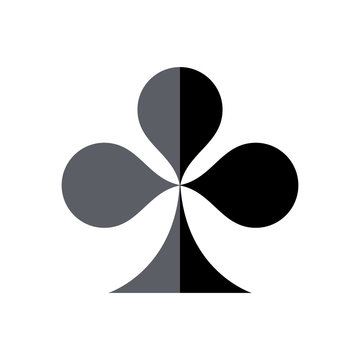 Clover, playing cards game symbol, isolated.