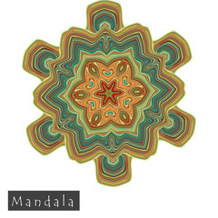 Made of thin lines detailed mandala.