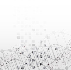 Science template, wallpaper or banner with a DNA molecules.