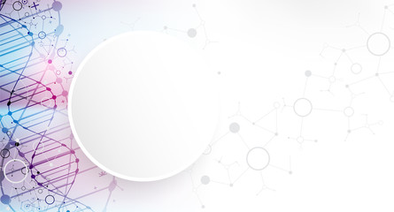 Obraz premium Science template, wallpaper or banner with a DNA molecules.