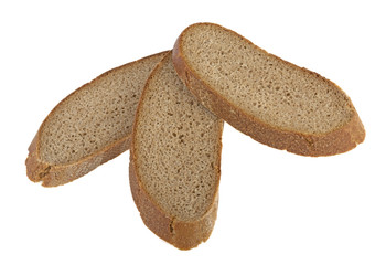 rye bread sliced isolated on white background
