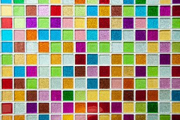 bright background of multi-colored squares of mother-of-pearl, photo