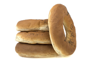 bagel baking isolated on white background