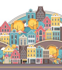 Fototapeta premium city seamless pattern