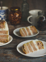 biscuit cake with white cream 